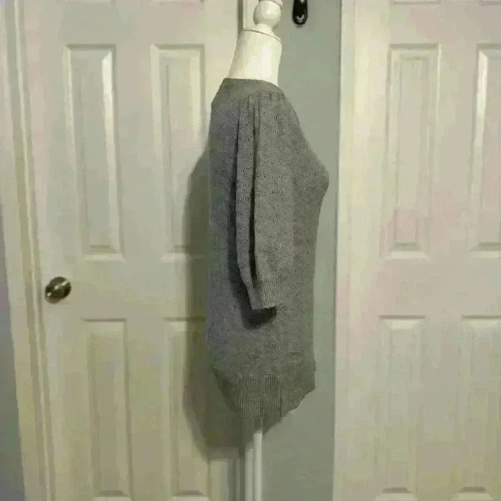Joie Knit Sage Green Sweater 3/4 Sleeve Size Medium - Picture 4 of 6